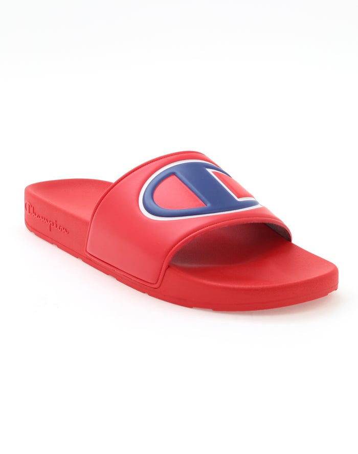 Champion Mens Slides NZ - C Logo Red ( 2749-DUIQB )